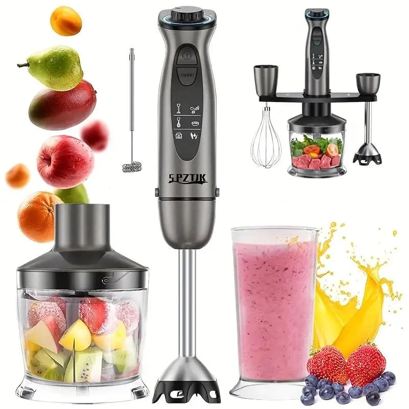 “SPZTJK Multi-Functional Electric Chopper features a dual-bowl design, handling meat and vegetables with ease. Sharp blades and high-speed chopping make meal prep fast and effortless.”