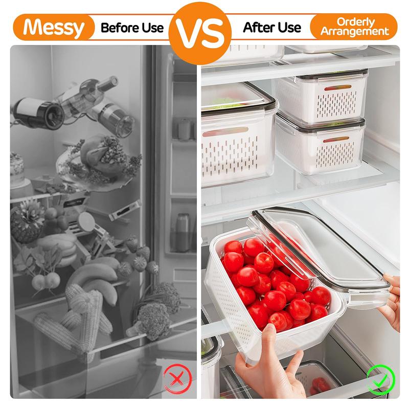 Kitchen Fruit Organizer with Double Layer Drainage