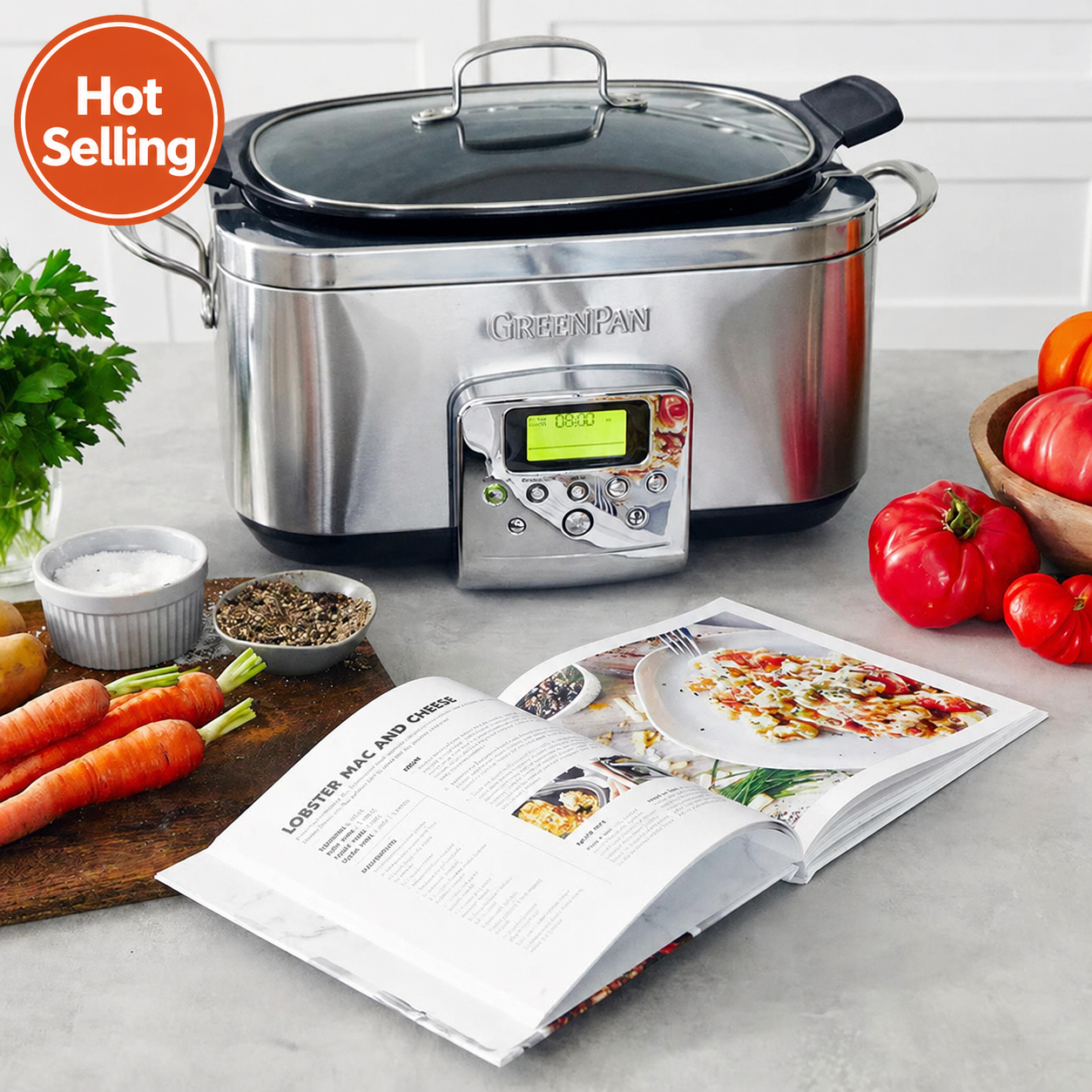 Elite 6-Quart Slow Cooker | Premiere Stainless Steel